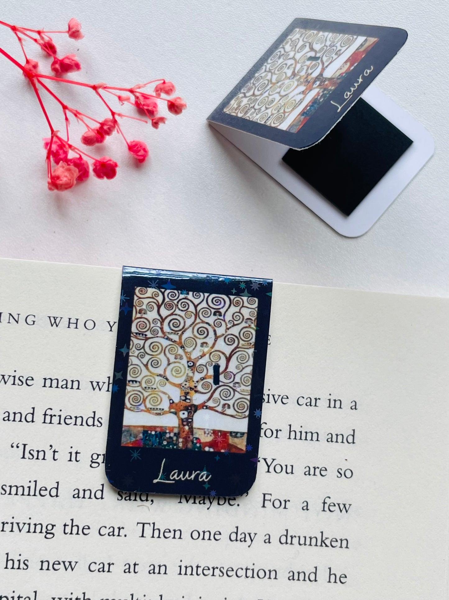 Gustav Klimt Personalized Mini Magnetic Bookmark, Tree of Life Bookmark