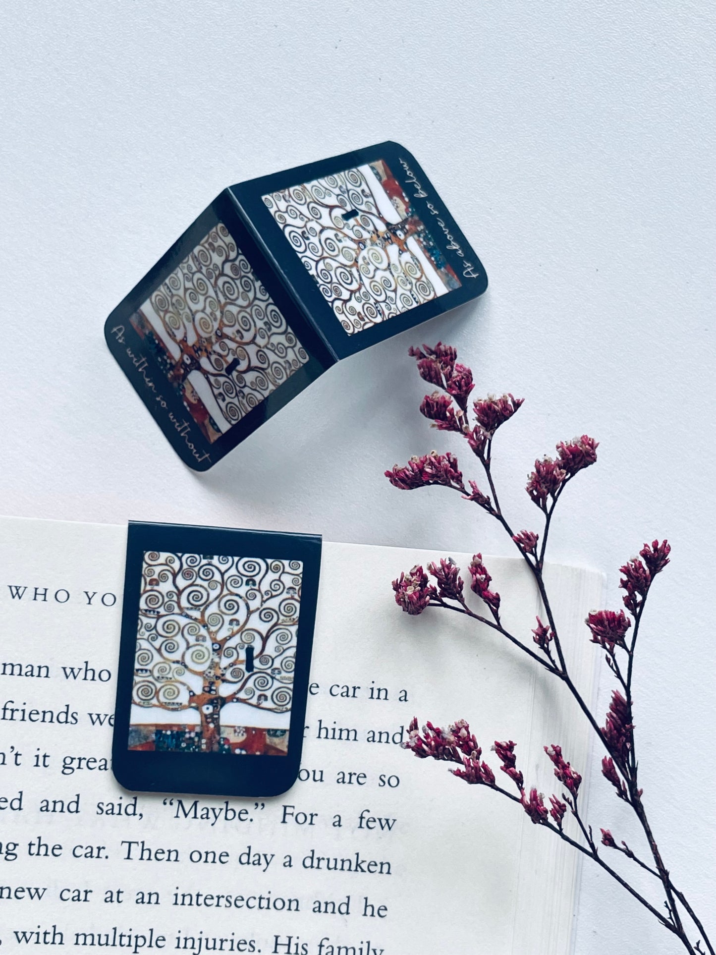 Gustav Klimt Personalized Mini Magnetic Bookmark, Tree of Life Bookmark