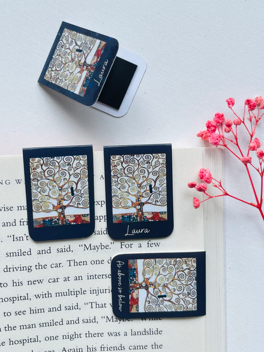Gustav Klimt Personalized Mini Magnetic Bookmark, Tree of Life Bookmark
