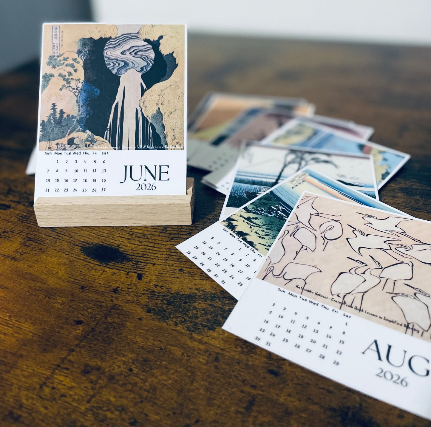Katsushika Hokusai 2026 Desk Calendar with Stand (Japanese  Famous Art Calendar)