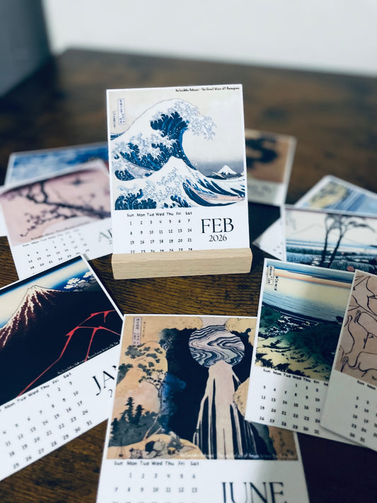 Katsushika Hokusai 2026 Desk Calendar with Stand (Japanese  Famous Art Calendar)