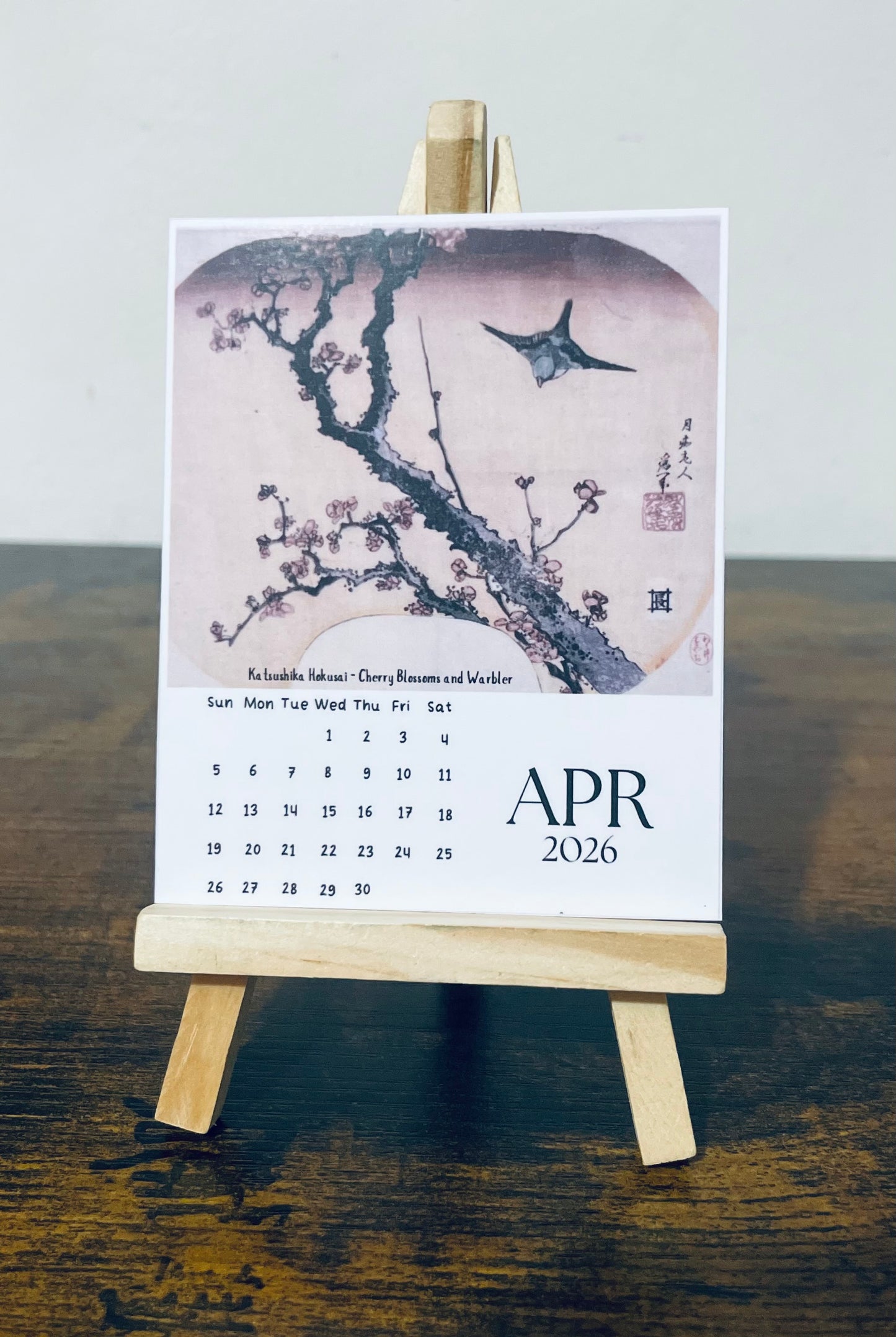 Katsushika Hokusai 2026 Desk Calendar with Stand (Japanese  Famous Art Calendar)