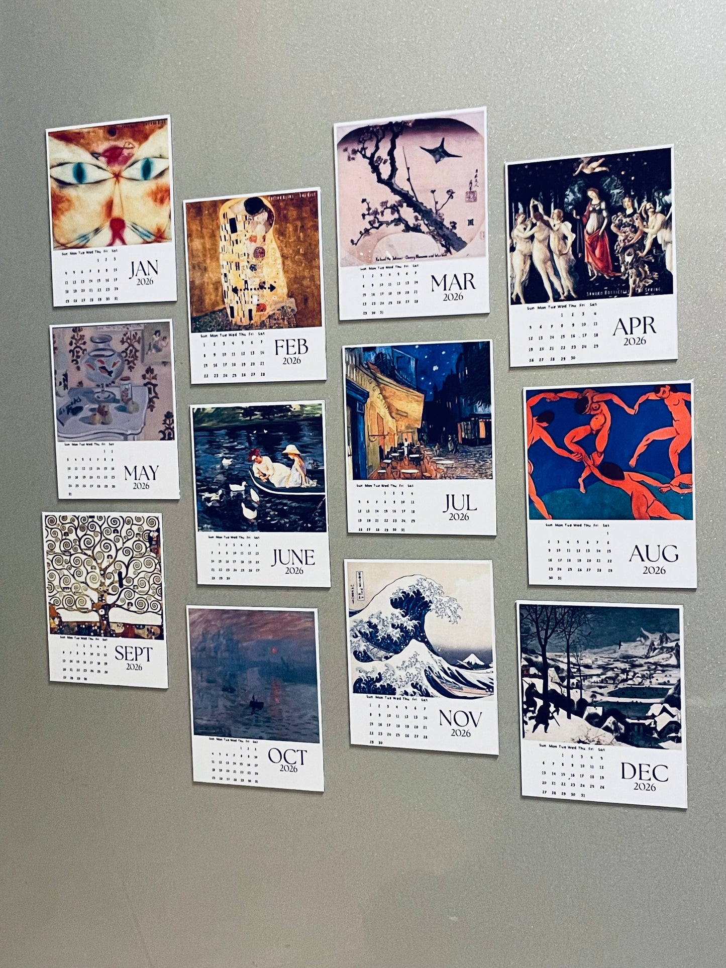 2026 Art Lovers Fridge Magnet Calendar – Famous Masterpieces for Your Refrigerator