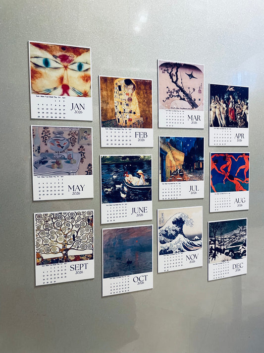 2026 Art Lovers Fridge Magnet Calendar – Famous Masterpieces for Your Refrigerator